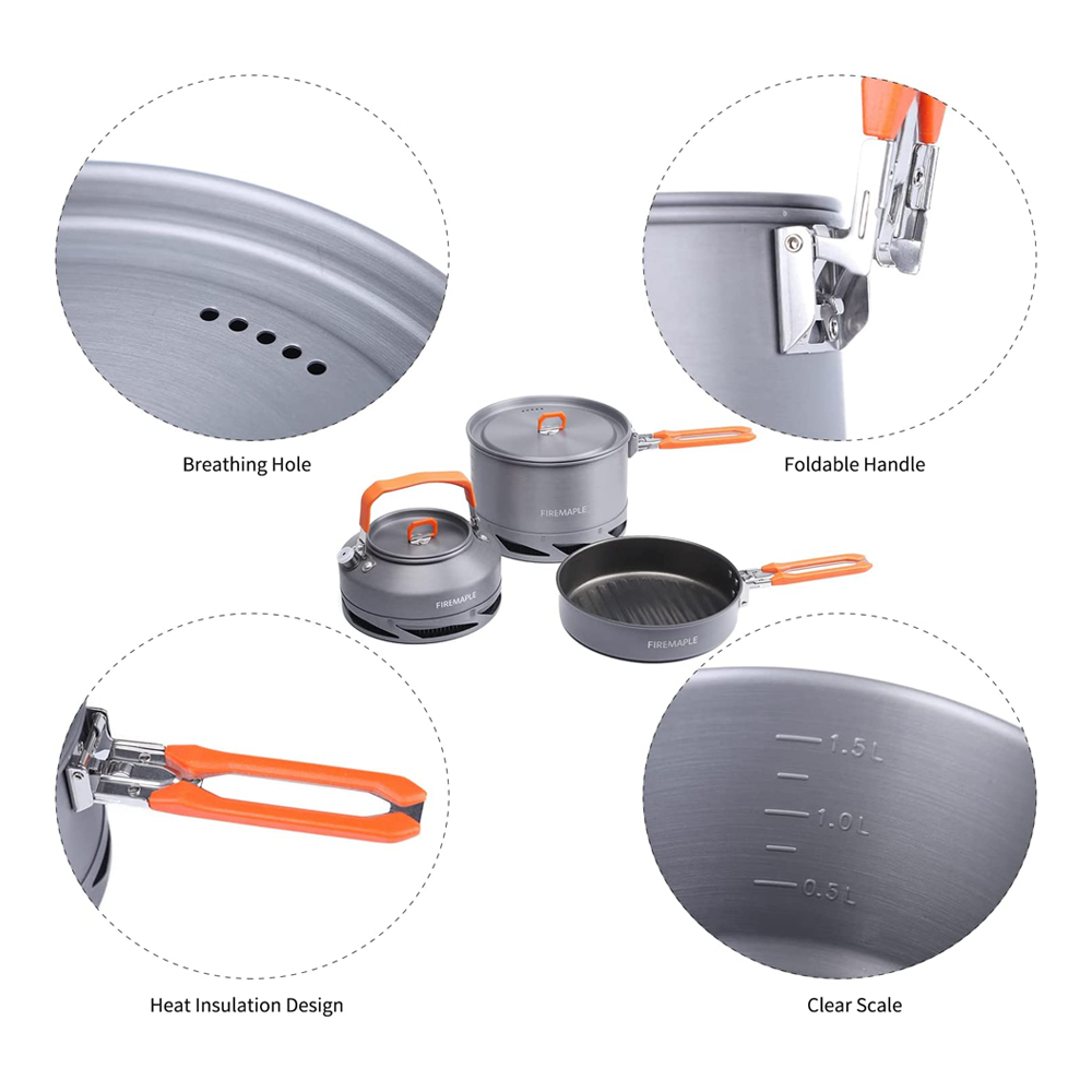 النار القيقب التخييم تجهيزات ا - مراجعة Quechua Camping Cooking Set وسعره