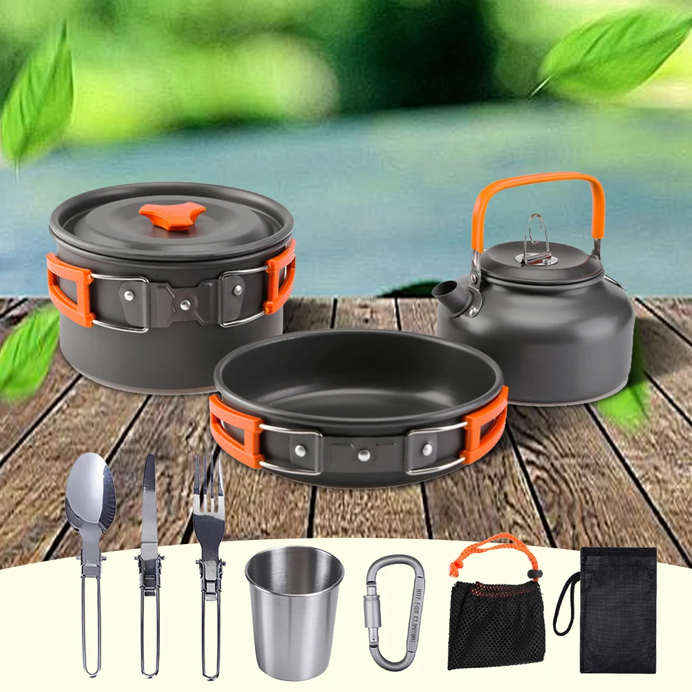 طقم أدوات طهي للتخييم، غلاية و - مراجعة Camping Cooking Lightweight وسعره