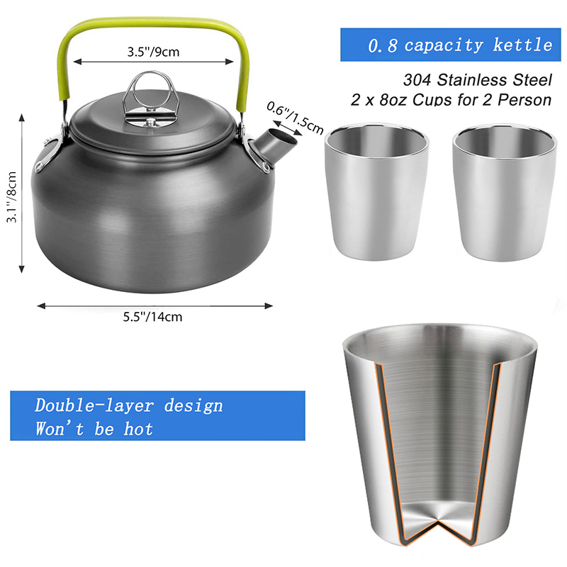 طقم أواني طهي للتخييم في الهوا - مراجعة Camping Cooking Set Non Stick وسعره