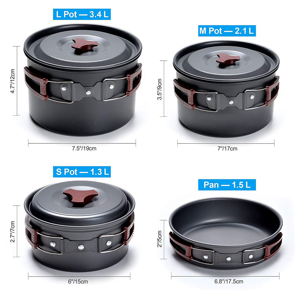 طقم أدوات طهي للتخييم في الهوا - مراجعة Camping Cooking Set Non Stick وسعره