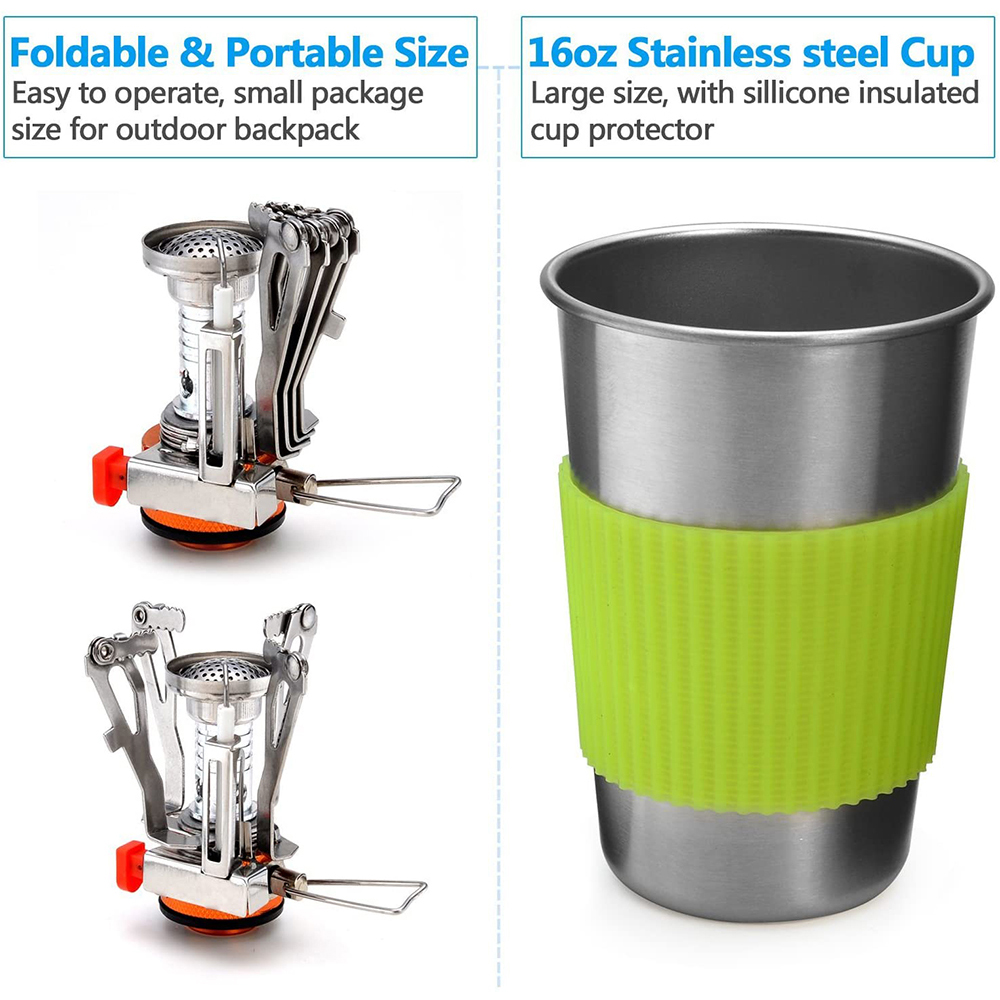 طقم أواني طهي للتخييم مع موقد  - مراجعة Camping Cooking Essentials وسعره
